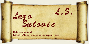 Lazo Šulović vizit kartica